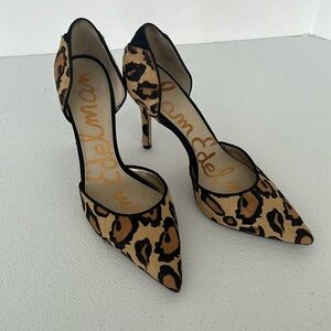 Sam Edelman Leopard Calf Hair Delilah D'Orsay Pump Heel 7